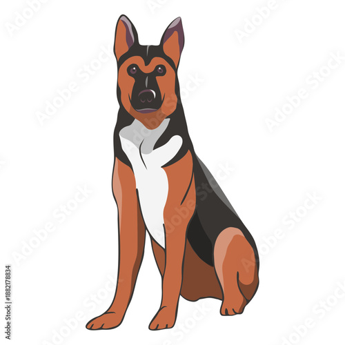 German shepherd dog illustration