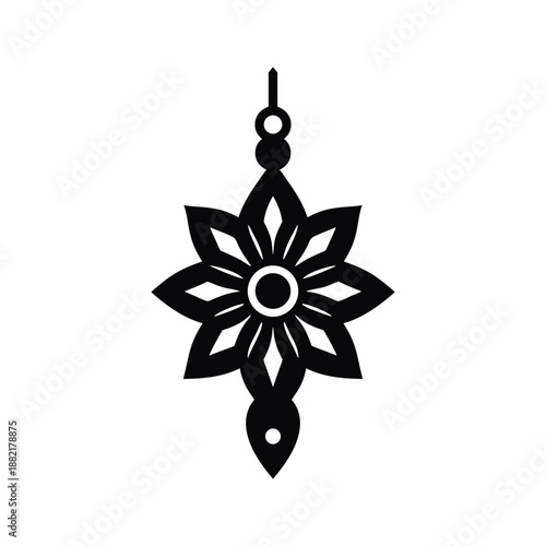 Minimalist Ornamental Pendant Icon Vector Illustration