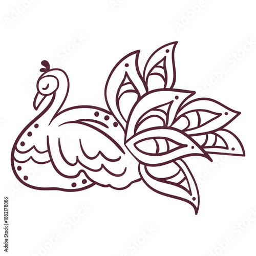 Indian peafowl element line