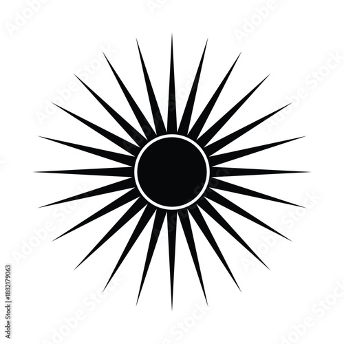 Minimalist Sunburst With Radial Rays Icon Vector Illustration
