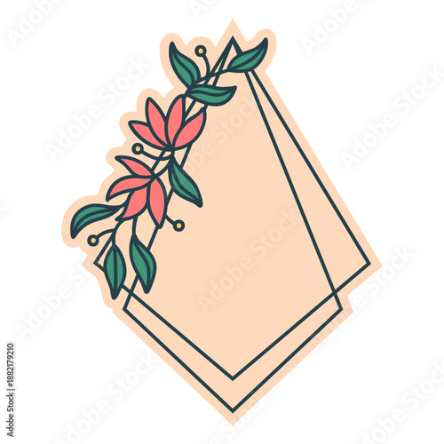 Reversed kite floral frame color