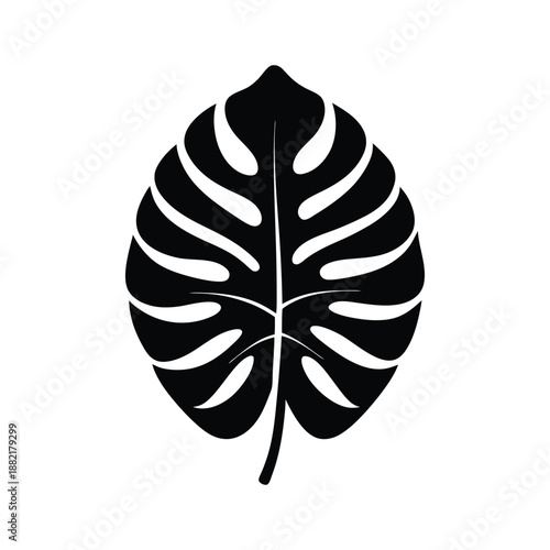 Monstera Leaf Logo Icon Vector Illustration