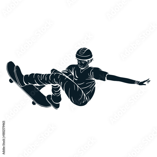 Man skating character black