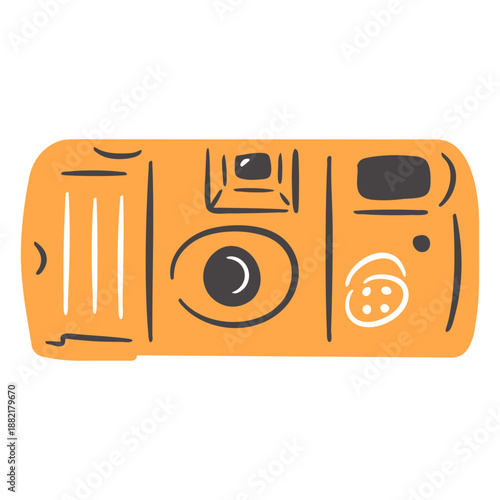 Vintage photo camera hand drawn