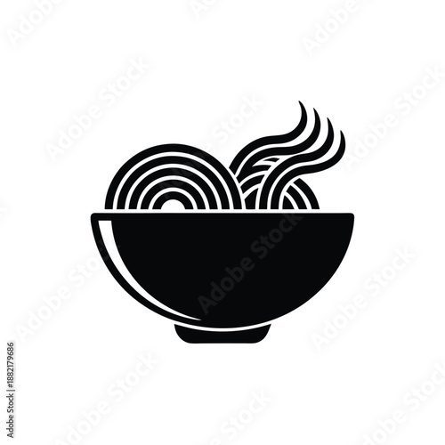 Noodles Bowl Logo Icon Vector Illustration