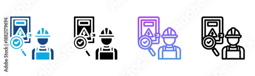 Electric Panel Icon Multiple Style Vector Illustration
