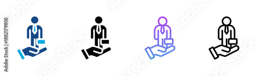 Employment Icon Multiple Style Vector Illustration
