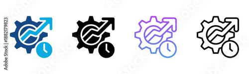 Effiency Icon Multiple Style Vector Illustration
