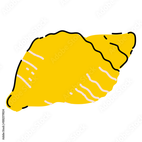 Yellow seashell flat
