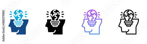 Creativity Icon Multiple Style Vector Illustration
