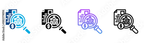 Research Icon Multiple Style Vector Illustration
