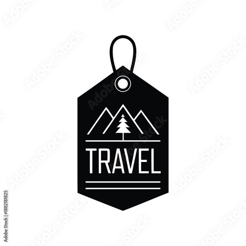 Travel Tag Logo Icon Vector Illustration