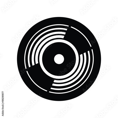 Vinyl Record Logo Icon Vector Illustration