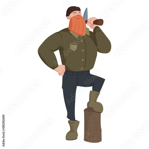 Lumberjack with beard character