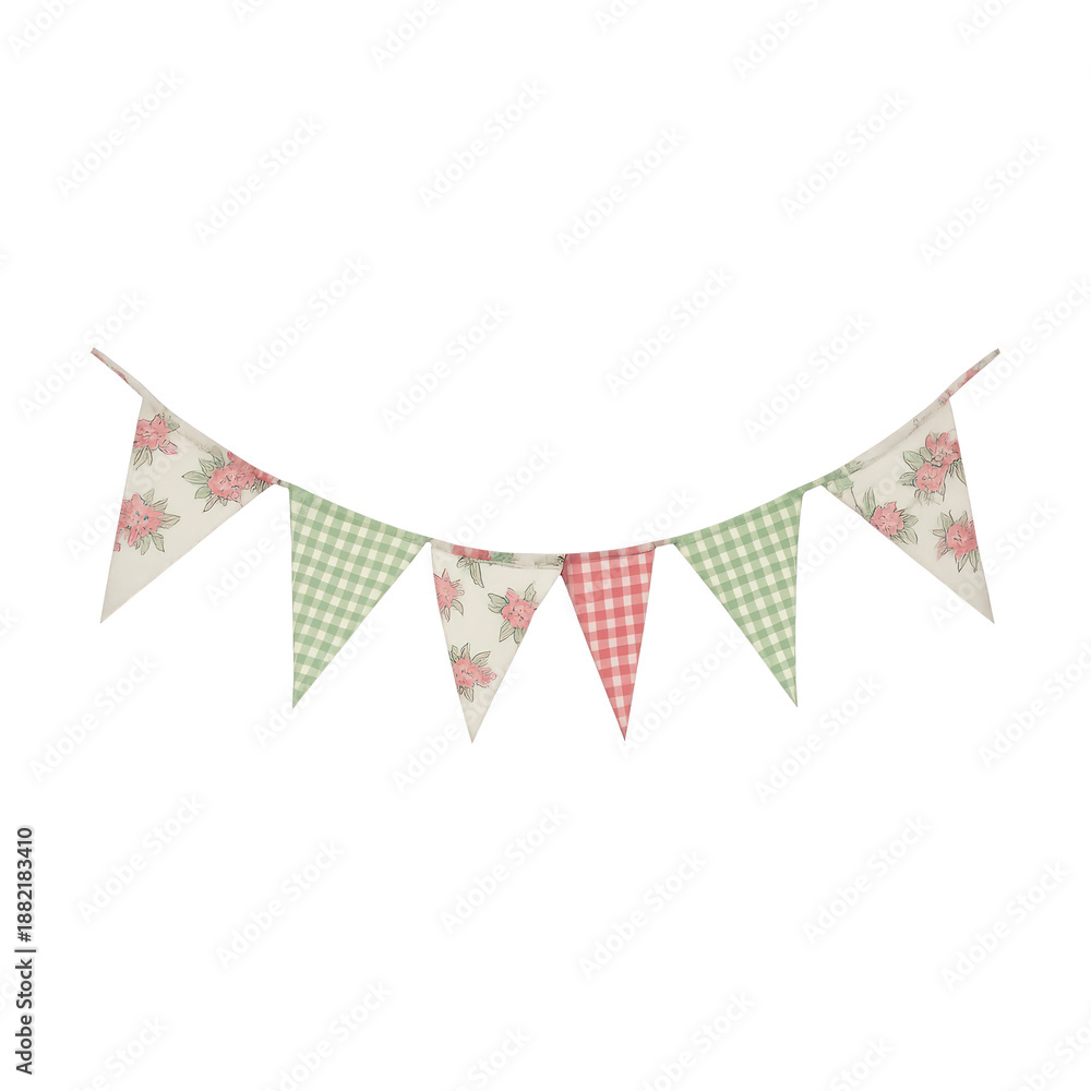 Fototapeta premium PNG Vintage floral bunting decoration