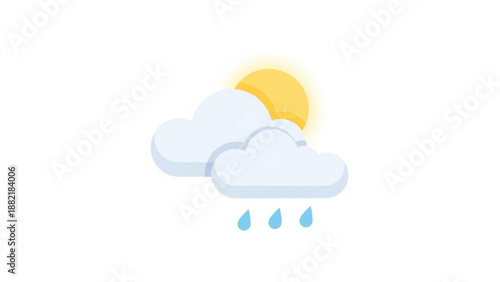 Weather icon showing partly cloudy with rain and sun behind clouds