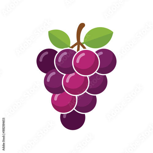 A vibrant cluster of ripe grapes hanging from a green vine, symbolizing freshness and abundance