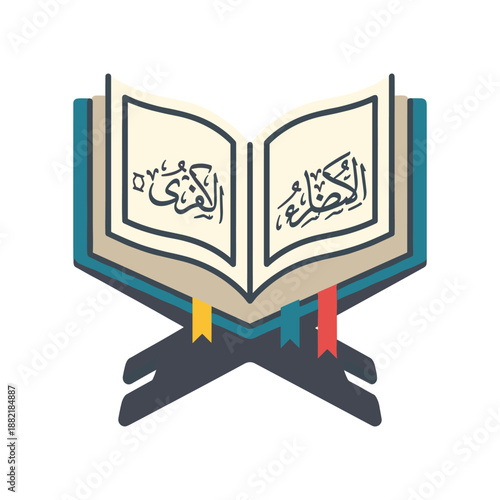 Open holy book on stand