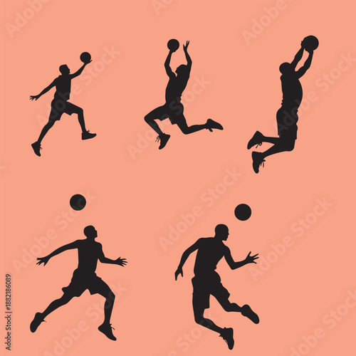 Dynamic basketball silhouettes