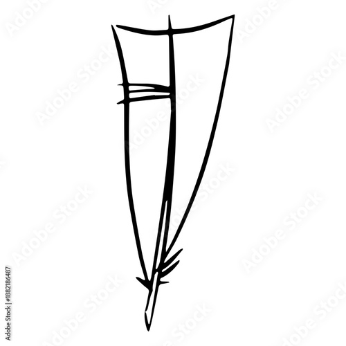 Feather inverted triangle drawn