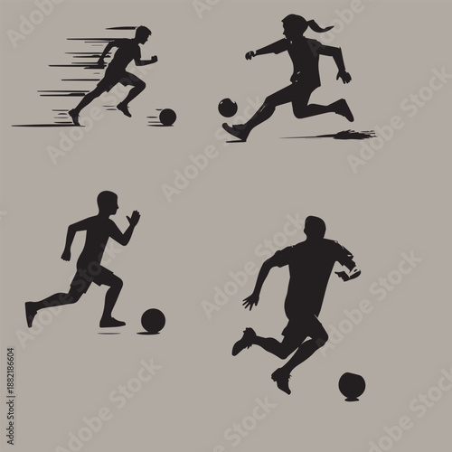 Dynamic soccer silhouettes