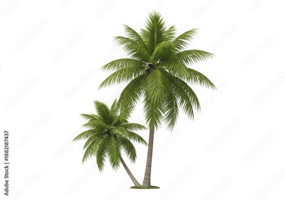 Fototapeta premium Two lush palm trees