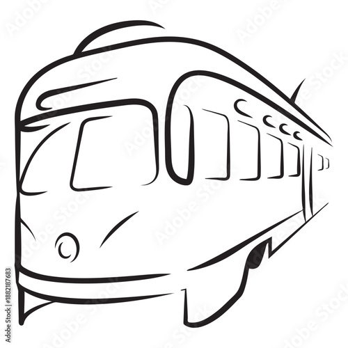 Train electric left facing closeup stroke