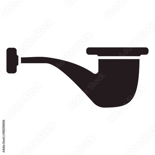 Smoking pipe side view black