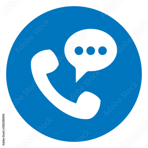 Phone conversation blue icon