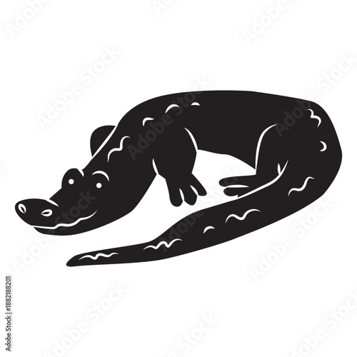 Simple crocodile silhouette