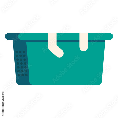 Laundry basket colorful icon