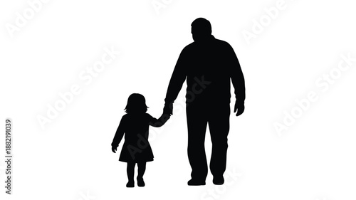 A father and daughter walking hand in hand a heartwarming silhouette