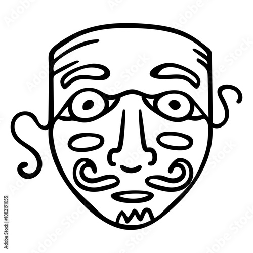 Traditional belgian mask stroke