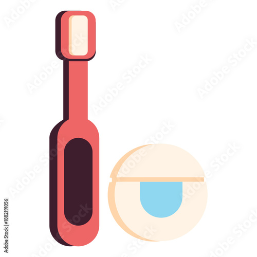 Toothbrush floss colorful icon