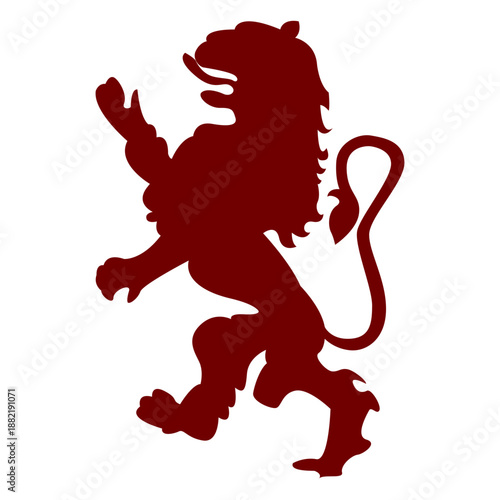 Heraldry emblem lion silhouette