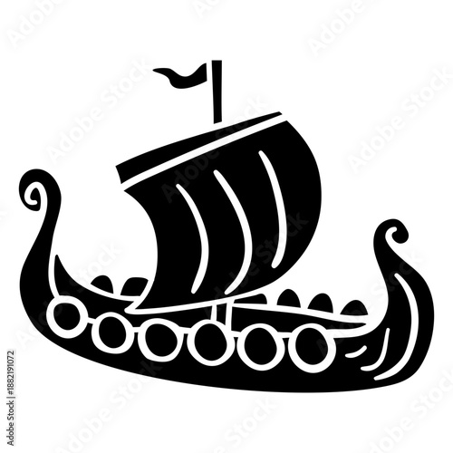 Viking ship black