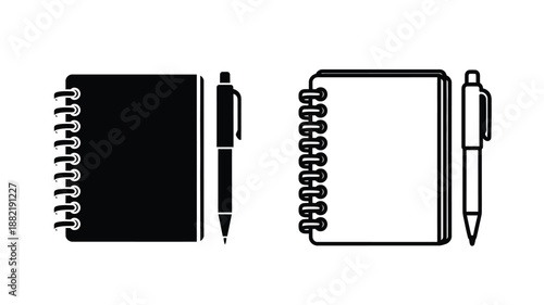 notebook and pen stationery silhouette high quality professional