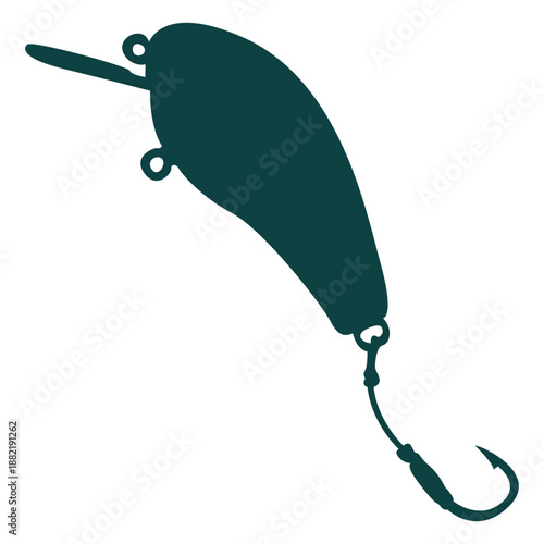 Hook bait lure silhouette