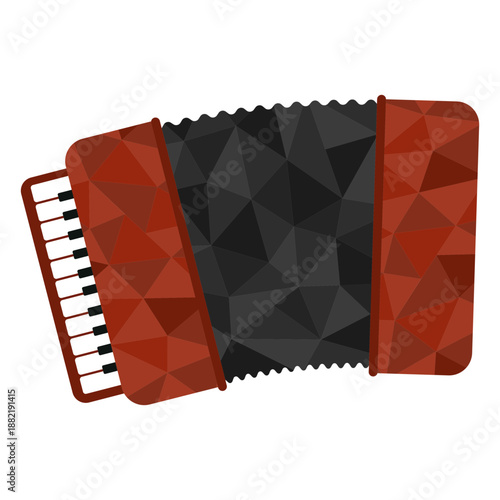 Low poly accordion colored