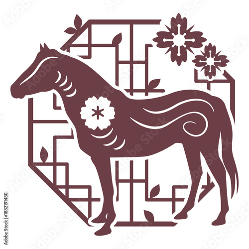 Chinese horoscope horse composition