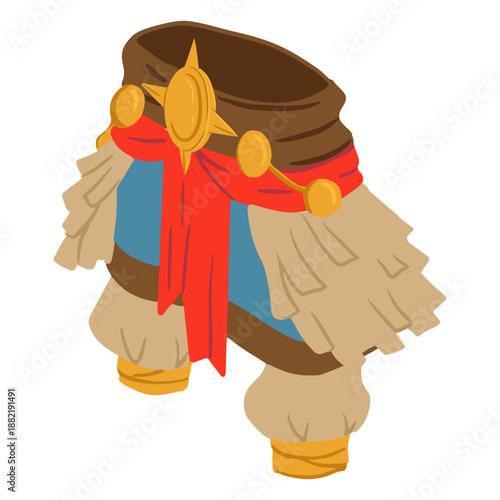 Aztec man dress isometric