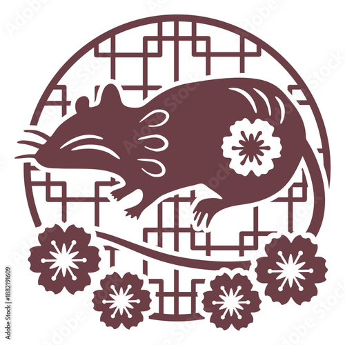 Chinese horoscope rat composition