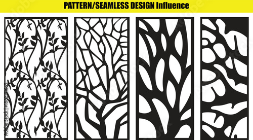 And seamless tree branch patterns on background branches leaves