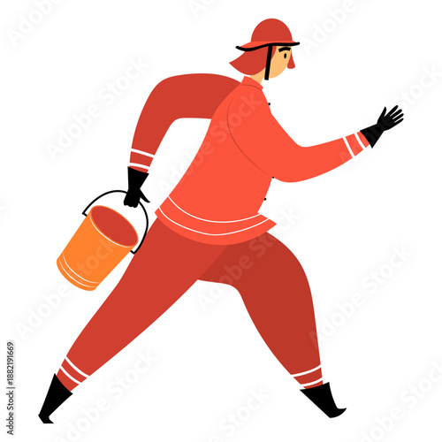 Firefighter water bucket flat