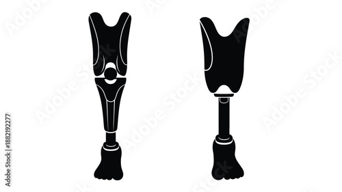 prosthetic legs in black silhouette high quality professional