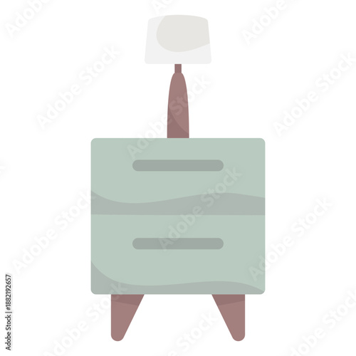 Drawers with lamp colored