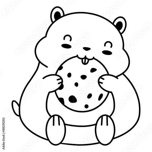 Cute happy hamster cookie stroke