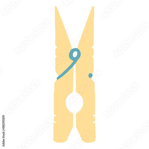 Clothespin clothes peg flat