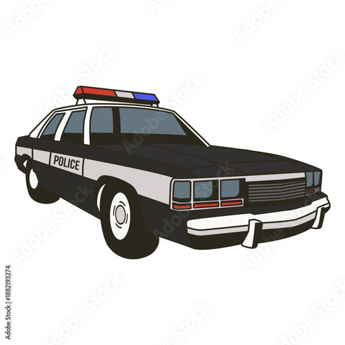 Police car lights right