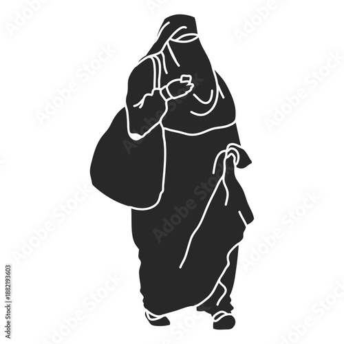 Islamic women veil walking handbag